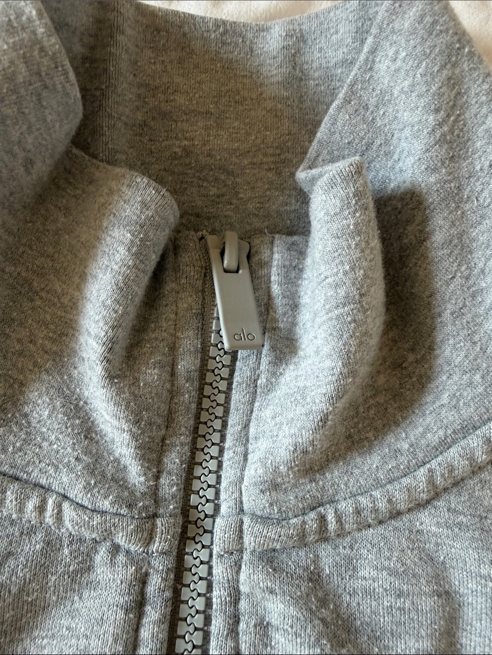 Alo Cropped Grey Half-Zip Pullover - Picture 2 of 6